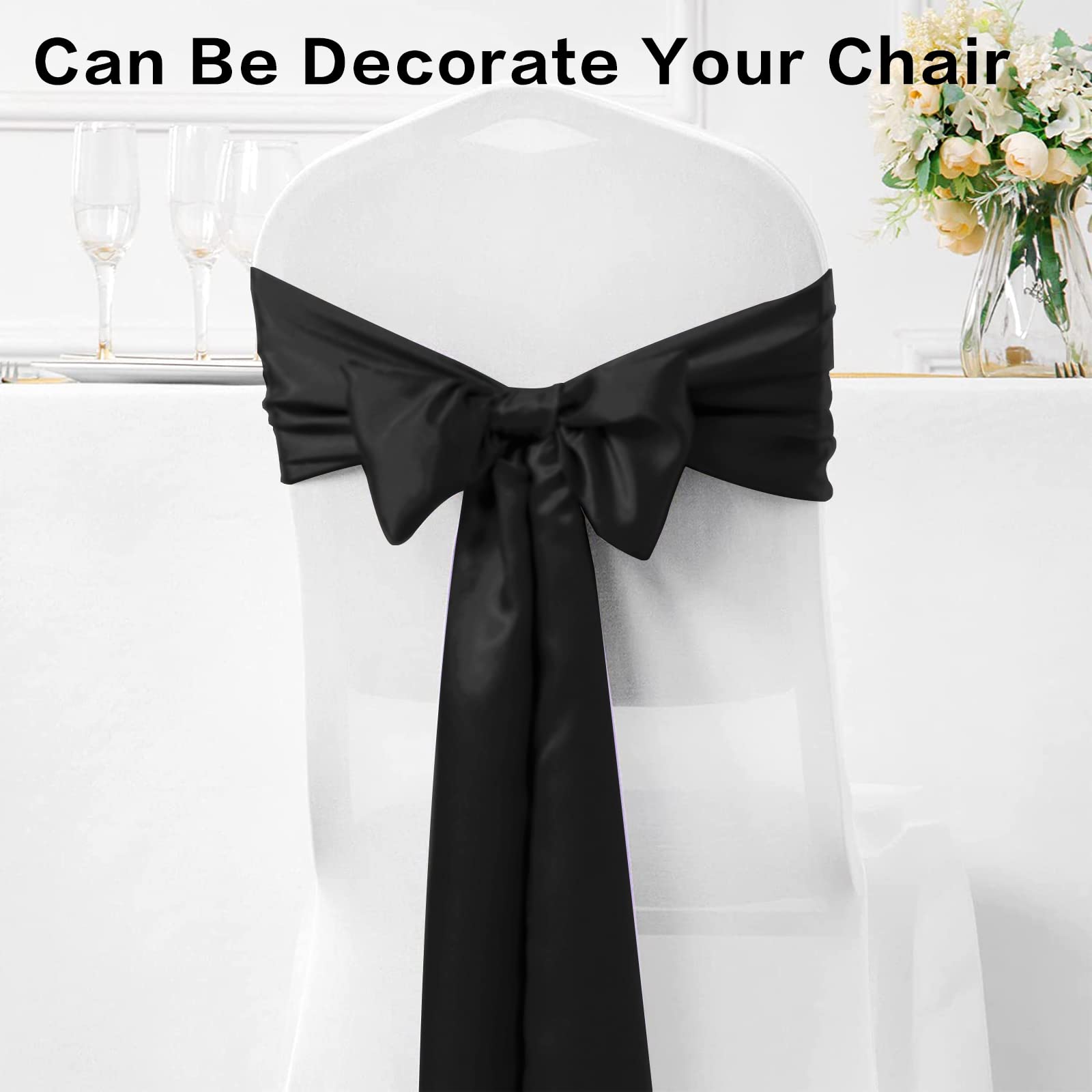 GFCC Pack of 10 Black Satin Table Runner 12 x 108 Inches for Wedding Party Events Decoration