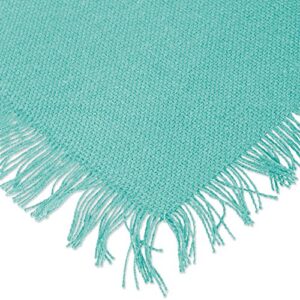 DII Everyday Collection, Fringed Solid Tabletop, Table Runner, 14x72, Aqua