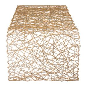 dii woven paper tabletop collection holiday or event décor, reversible table runner, 14x72, taupe