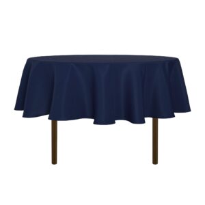 sancua round tablecloth - 60 inch - water resistant spill proof washable polyester table cloth decorative fabric table cover for dining table, buffet parties and camping, navy