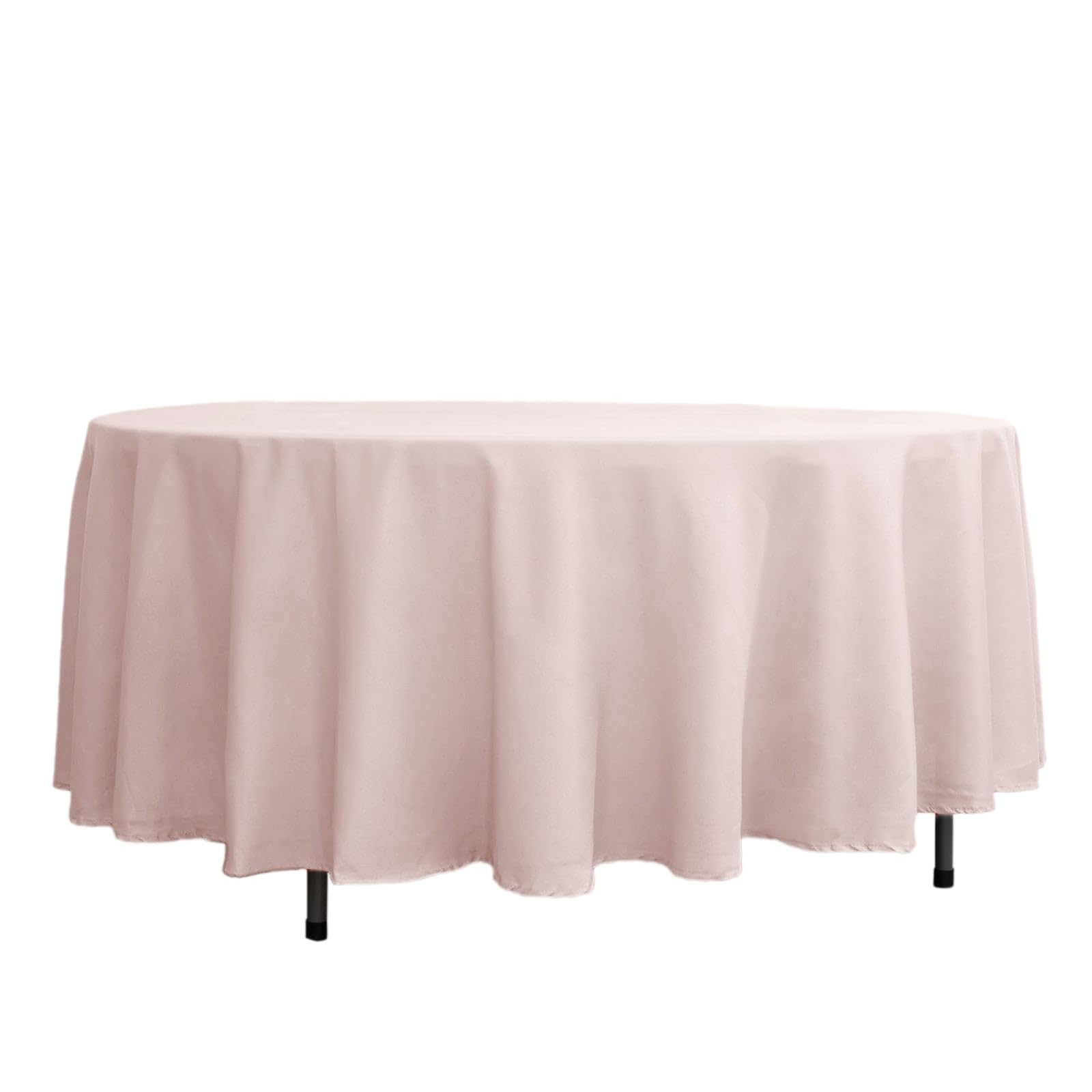 Efavormart 108" Blush/Rose Gold Polyester Round Tablecloth