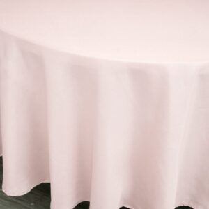 Efavormart 108" Blush/Rose Gold Polyester Round Tablecloth