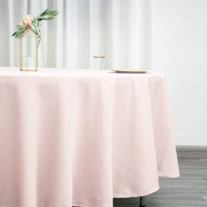 Efavormart 108" Blush/Rose Gold Polyester Round Tablecloth