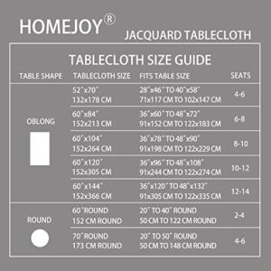 HomeJoy Round Rectangle Table Cloth – Stainproof Waterproof Washable Polyester Oblong Rectangular Tablecloth, Fabric Table Cover for Kitchen Dining Dinner Table (Ivory, 52 X 70 Inch)