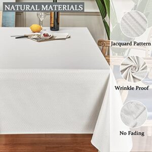 HomeJoy Round Rectangle Table Cloth – Stainproof Waterproof Washable Polyester Oblong Rectangular Tablecloth, Fabric Table Cover for Kitchen Dining Dinner Table (Ivory, 52 X 70 Inch)