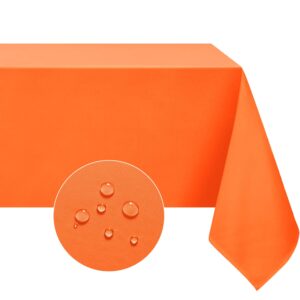 softalker rectangle tablecloth, waterproof & stain resistant table cloths wrinkle free fabric washable 210gsm polyester table cover for dining/party/outdoor - 52 x 70 inch,orange