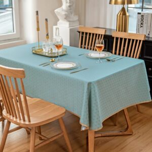 yongliu jacquard rectangle tablecloth luxury geometric table cloth waterproof wrinkle resistant washable heavy duty indoor outdoor table cover for kitchen dining room decoration