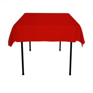 ylzyaa tablecloth - 54 x 54 inch -red-square polyester table cloth, wrinkle,stain resistant - great for buffet table, parties, holiday dinner & more