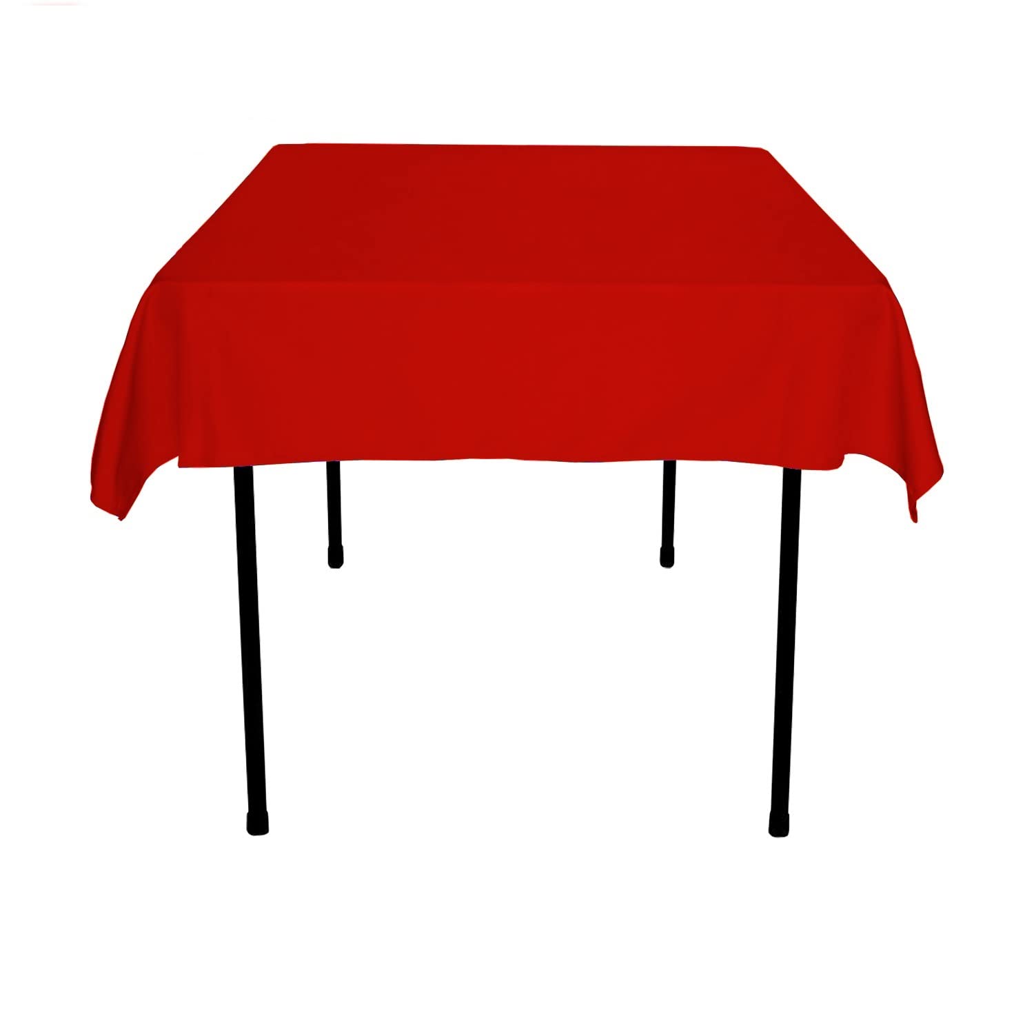 YLZYAA Tablecloth - 54 x 54 Inch -Red-Square Polyester Table Cloth, Wrinkle,Stain Resistant - Great for Buffet Table, Parties, Holiday Dinner & More