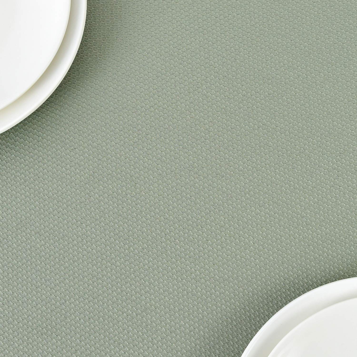 maxmill Textured Tablecloth Stain Resistant Waterproof and Wrinkle Resistant Washable Soft Table Cloth, Fabric Table Cover for Dining Room and Outdoor Use, Rectangle 60 x 120 Inch, Sage Green