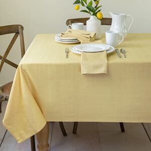 benson mills textured fabric table cloth, for everyday home dining, parties, weddings & spring holiday tablecloths (60" x 120" rectangular, sunshine/yellow)