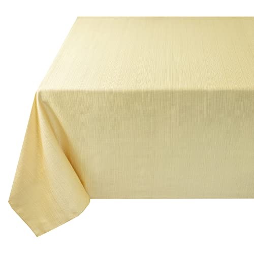 Benson Mills Textured Fabric Table Cloth, for Everyday Home Dining, Parties, Weddings & Spring Holiday Tablecloths (60" x 120" Rectangular, Sunshine/Yellow)