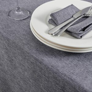 Mebakuk Rectangle Table Cloth Linen Farmhouse Tablecloth Waterproof Anti-Shrink Soft and Wrinkle Resistant Decorative Fabric Table Cover for Kitchen (Dark Grey, 60" x 104" (8-10 Seats))