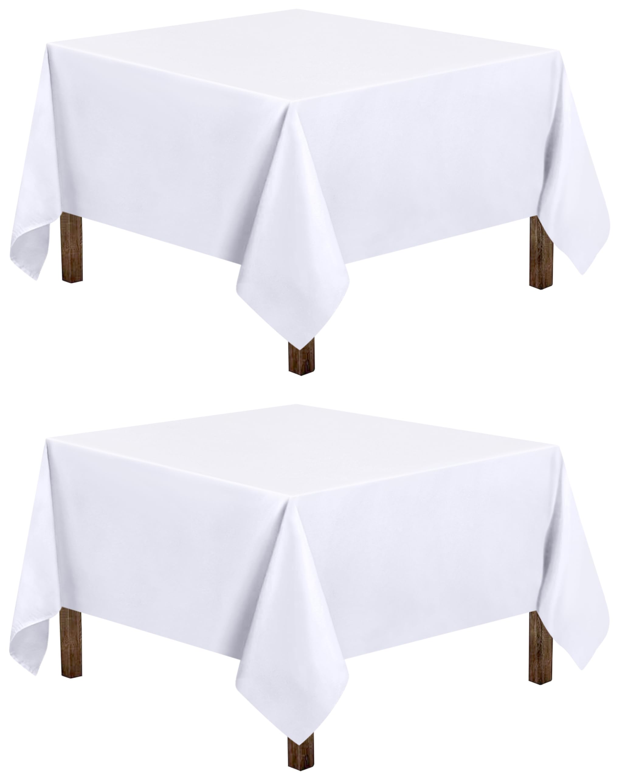 Utopia Kitchen Square Table Cloth 2 Pack [54x54 Inches, White] Tablecloth Machine Washable Fabric Polyester Table Cover for Dining, Buffet Parties, Picnic, Events, Weddings and Restaurants