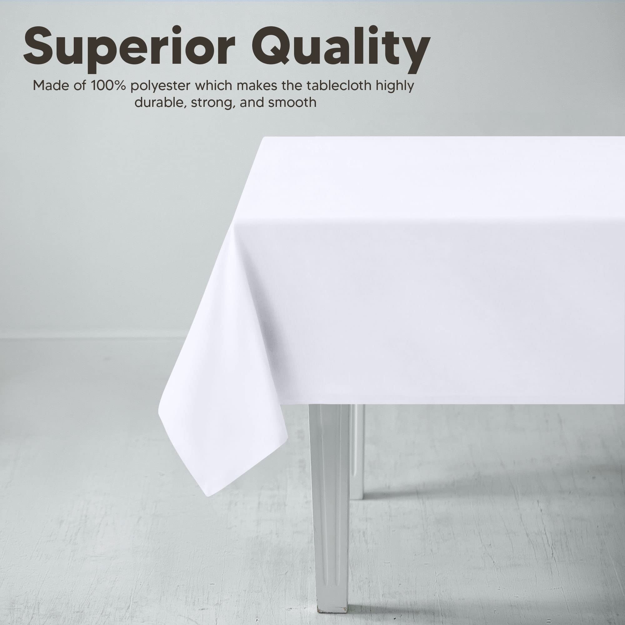 Utopia Kitchen Square Table Cloth 2 Pack [54x54 Inches, White] Tablecloth Machine Washable Fabric Polyester Table Cover for Dining, Buffet Parties, Picnic, Events, Weddings and Restaurants