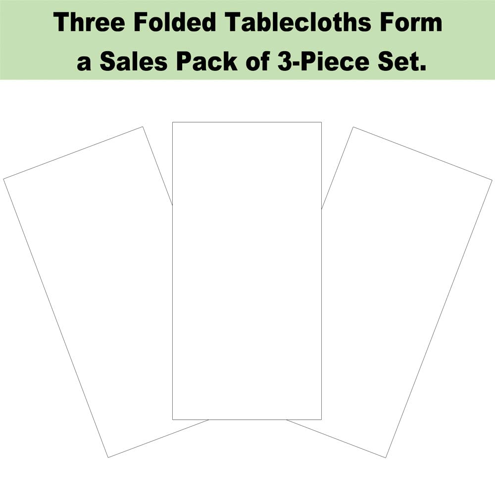 Plastic White Tablecloths 3 Pack Disposable Table Covers 54" x 108" Rectangular Table Cloths for Parties Engagement Wedding Bridal Shower Banquet, Fits 6 to 8 Foot Rectangle Tables