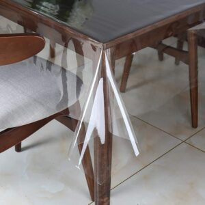 walrus clear vinyl tablecloth protector waterproof/oil-proof rectangle plastic transparent sheet table cover 54x102 inch