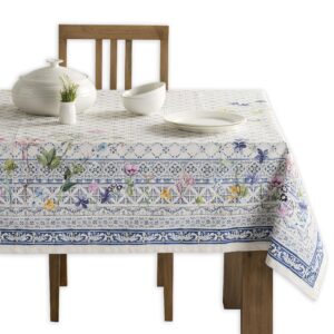 maison d' hermine tablecloths 100% cotton 60"x120" decorative rectangle tablecloth washable table cover, holiday dinner, wedding, baby shower & dining, faience - spring/summer