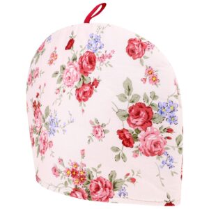 doitool cotton tea cosy for teapot decorative floral tea pot cozies warm tea pot cover insulated kettle cover warmer for home kitchen table