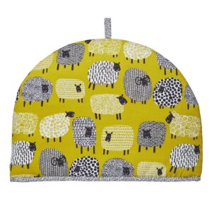 ulster weavers tea cosy - vibrant kitchen accessory, 100% cotton, warming & insulating, machine washable - perfect for a traditional english high tea experience, dotty sheep, yellow