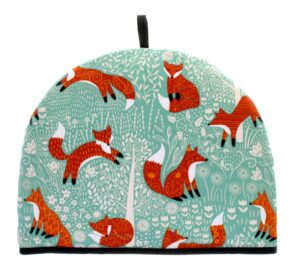 ulster weavers tea cosy - vibrant kitchen accessory, 100% cotton, warming & insulating, machine washable - perfect for a traditional english high tea experience, foraging fox, blue