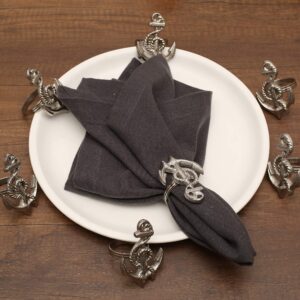 Alpha Living Home Christmas Decoration Silver Napkin Rings Set of 12, Thanksgiving Napkin Holders, Napkin Rings Bulk for Fall, Christmas, Party Decoration, Dinning Table, Everyday, Family Gatherings