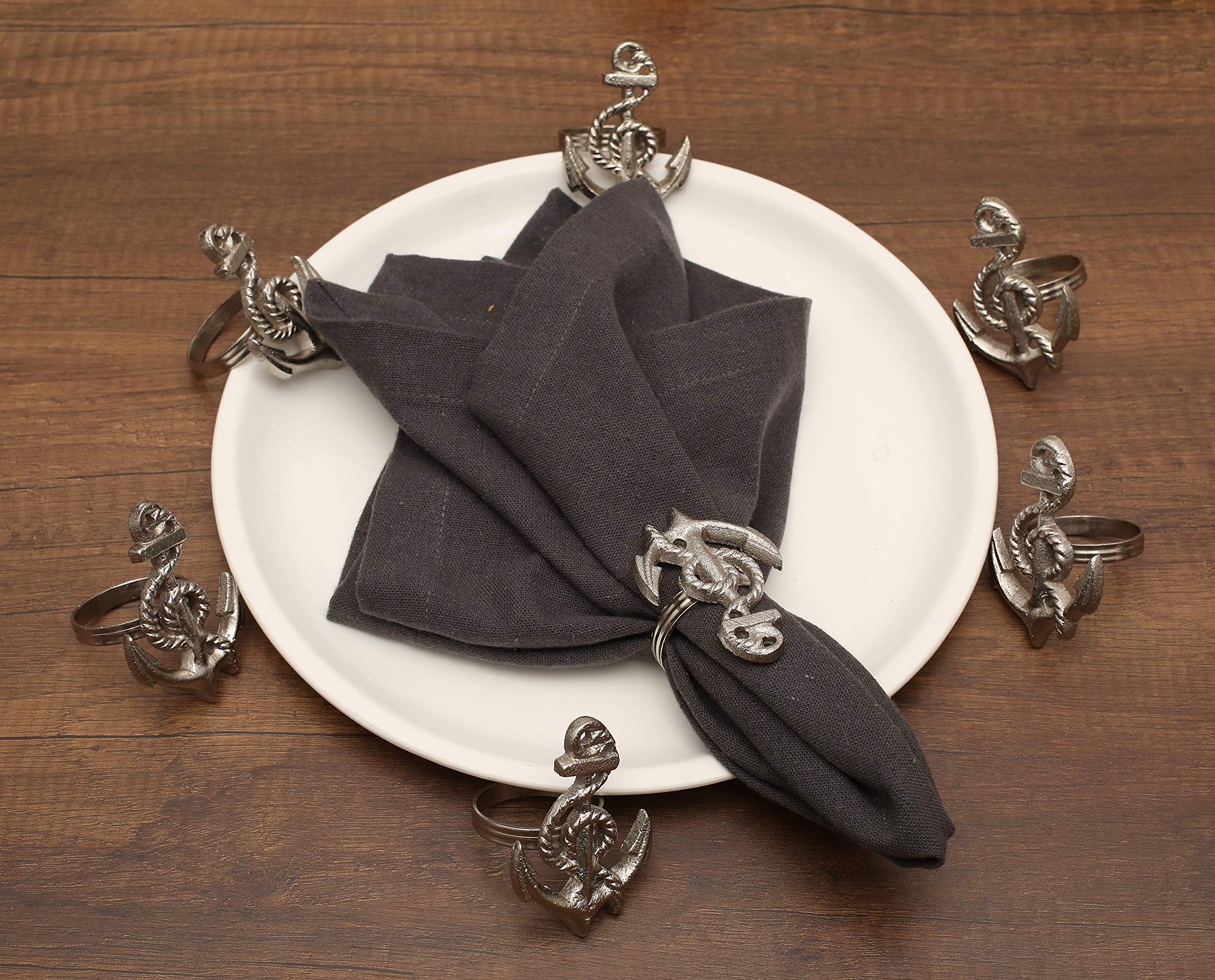 Alpha Living Home Christmas Decoration Silver Napkin Rings Set of 12, Thanksgiving Napkin Holders, Napkin Rings Bulk for Fall, Christmas, Party Decoration, Dinning Table, Everyday, Family Gatherings