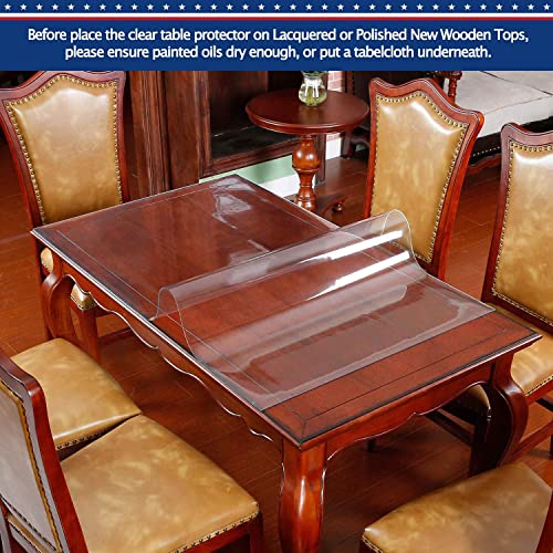 Clear Plastic Protector Wood Furniture Table Topper Protective Cover Dining Living Room Countertop Thick PVC Tablecloth Vinyl Mat Tabletop Protection Pad Wipeable Waterproof Table Cloths 20 x 60 Inch