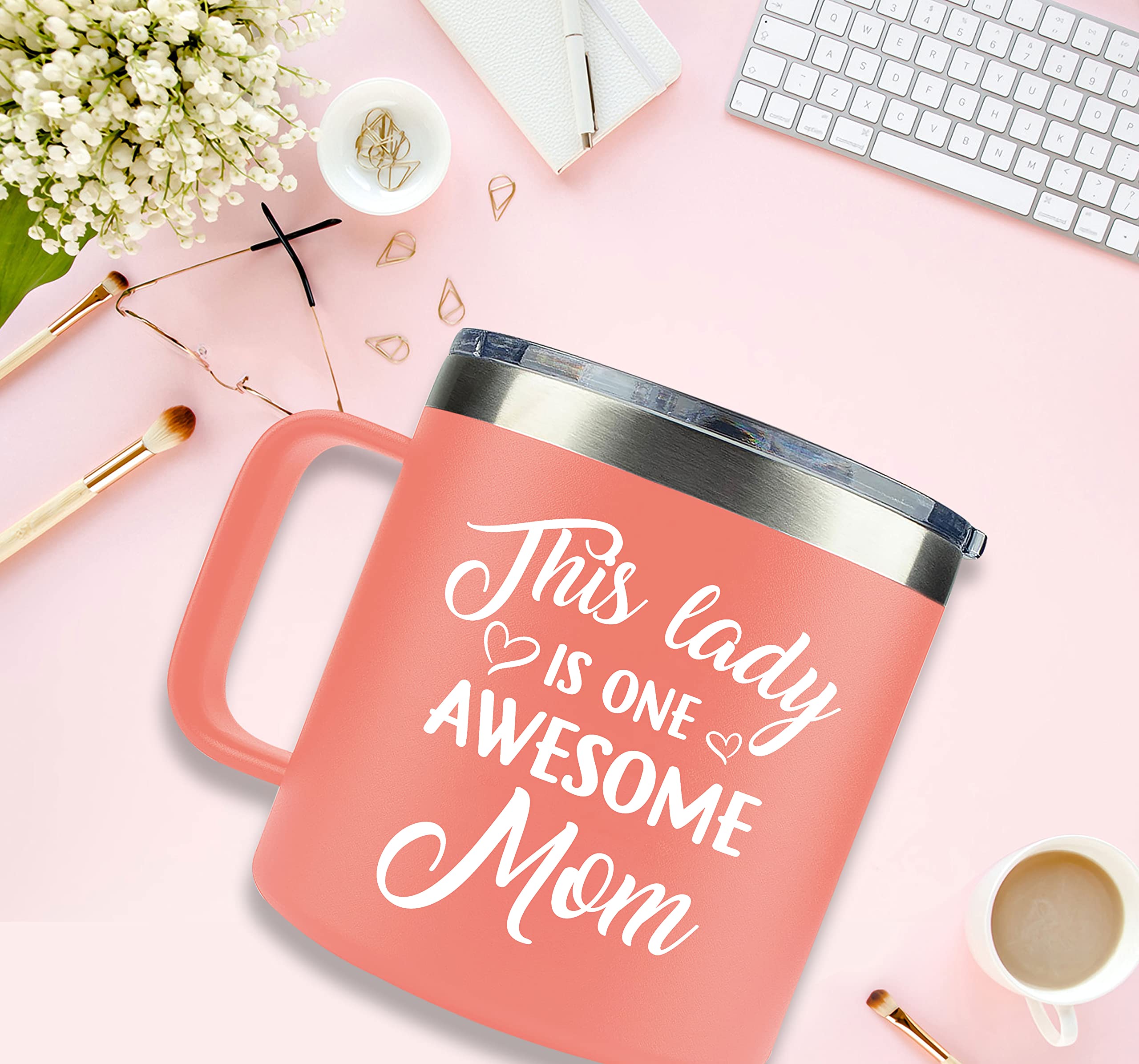 ZAZIKE Mothers Day Gifts for Mom, Women, Wife - Mothers Day Gifts from Daughter, Son - Gifts for Mom from Daughter, Son, Kids - Mom Gifts, Birthday Gifts for Mom, Mom Birthday Gifts, Mom Mug 14 Oz