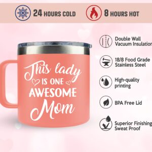 ZAZIKE Mothers Day Gifts for Mom, Women, Wife - Mothers Day Gifts from Daughter, Son - Gifts for Mom from Daughter, Son, Kids - Mom Gifts, Birthday Gifts for Mom, Mom Birthday Gifts, Mom Mug 14 Oz