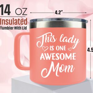 ZAZIKE Mothers Day Gifts for Mom, Women, Wife - Mothers Day Gifts from Daughter, Son - Gifts for Mom from Daughter, Son, Kids - Mom Gifts, Birthday Gifts for Mom, Mom Birthday Gifts, Mom Mug 14 Oz