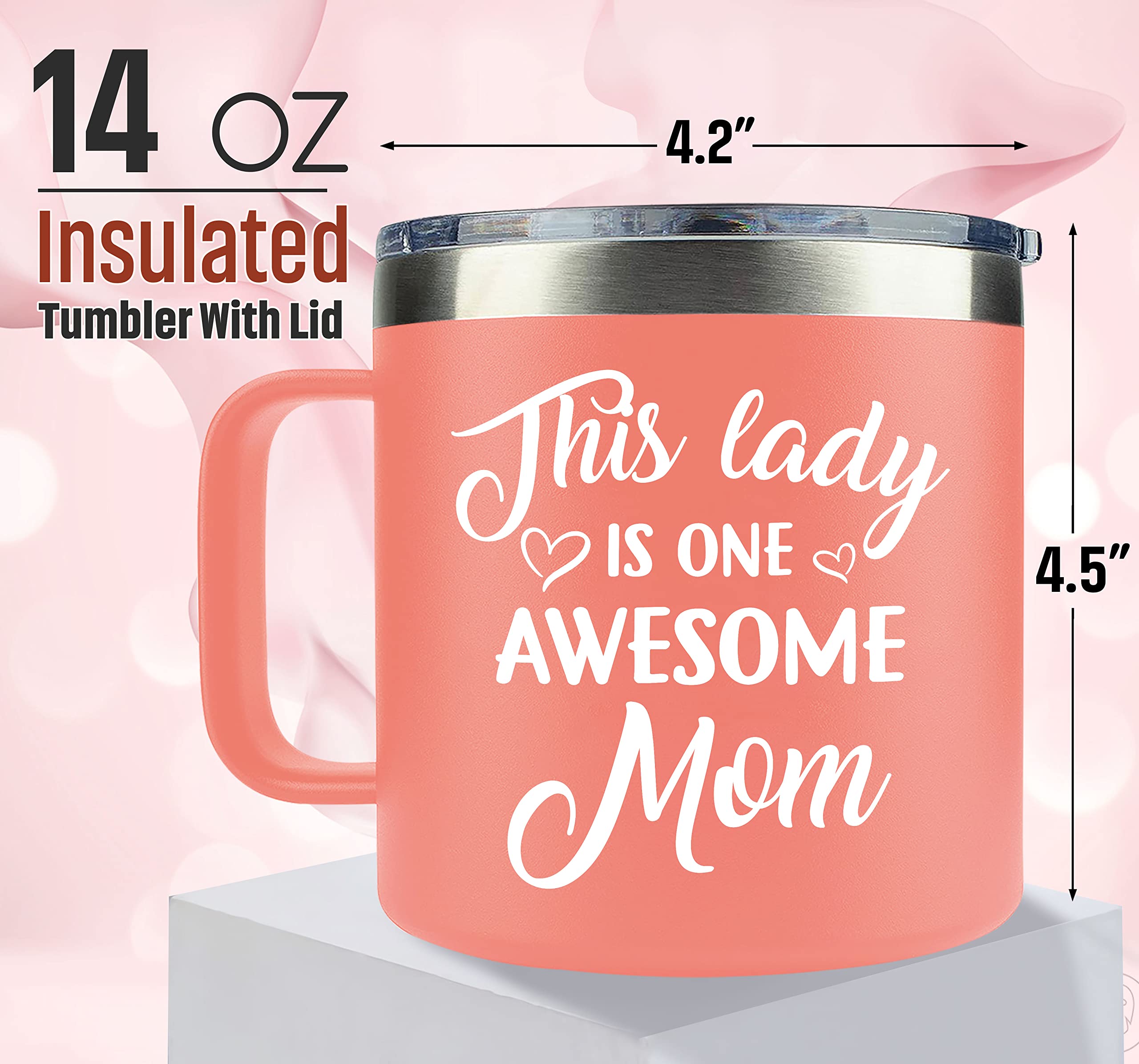 ZAZIKE Mothers Day Gifts for Mom, Women, Wife - Mothers Day Gifts from Daughter, Son - Gifts for Mom from Daughter, Son, Kids - Mom Gifts, Birthday Gifts for Mom, Mom Birthday Gifts, Mom Mug 14 Oz