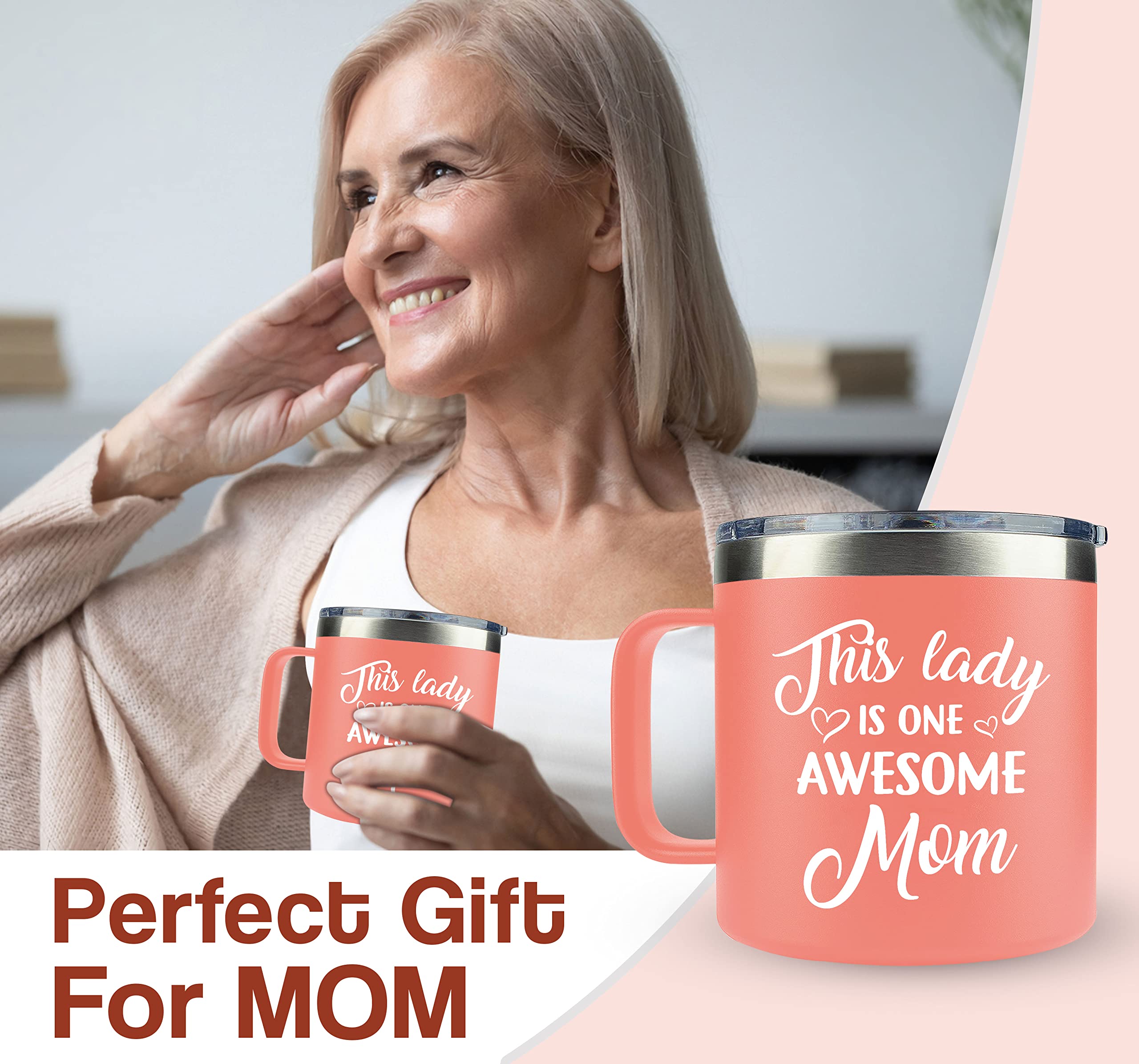 ZAZIKE Mothers Day Gifts for Mom, Women, Wife - Mothers Day Gifts from Daughter, Son - Gifts for Mom from Daughter, Son, Kids - Mom Gifts, Birthday Gifts for Mom, Mom Birthday Gifts, Mom Mug 14 Oz