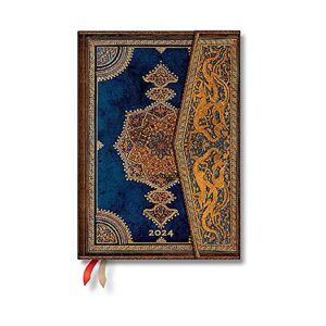 safavid indigo (safavid binding art) midi 12-month dayplanner 2024