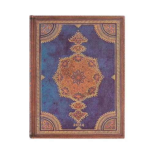 Safavid Indigo (Safavid Binding Art) Ultra 12-month Day-at-a-Time Dayplanner 2024