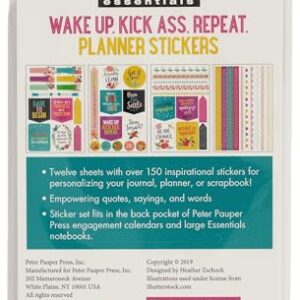 Essentials Planner Stickers -- Wake Up Kick Ass Repeat (Set of 150 Stickers)