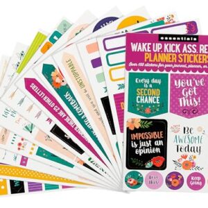 Essentials Planner Stickers -- Wake Up Kick Ass Repeat (Set of 150 Stickers)