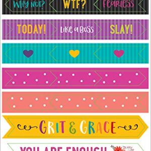 Essentials Planner Stickers -- Wake Up Kick Ass Repeat (Set of 150 Stickers)