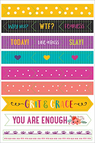 Essentials Planner Stickers -- Wake Up Kick Ass Repeat (Set of 150 Stickers)