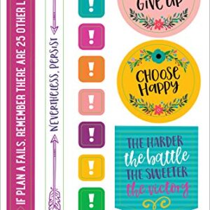 Essentials Planner Stickers -- Wake Up Kick Ass Repeat (Set of 150 Stickers)