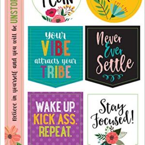 Essentials Planner Stickers -- Wake Up Kick Ass Repeat (Set of 150 Stickers)