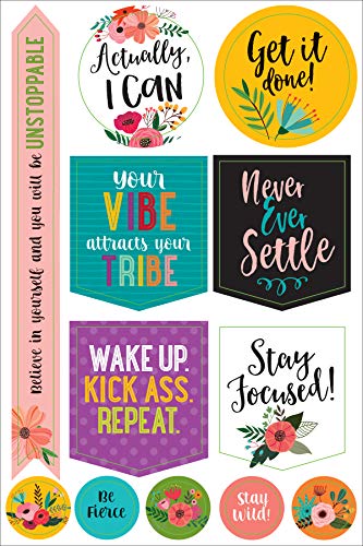 Essentials Planner Stickers -- Wake Up Kick Ass Repeat (Set of 150 Stickers)