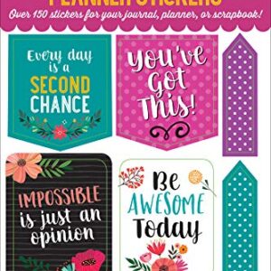 Essentials Planner Stickers -- Wake Up Kick Ass Repeat (Set of 150 Stickers)