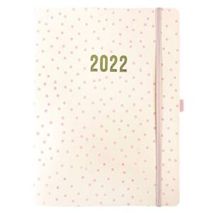 graphique designer planners - 18-month dated calendar - polka dot - vegan leather business monthly planner with weekly agenda & notes - for school, work, or home - jul 2021-dec 2022 (8" x 10")