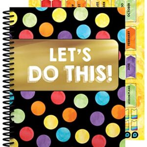 Carson Dellosa Celebrate Learning Teacher Planner, 8" x 11" Spiral Bound Planner With Planner Stickers, Undated Homeschool Planner & Lesson Planner Book for Teachers