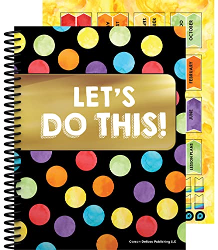 Carson Dellosa Celebrate Learning Teacher Planner, 8" x 11" Spiral Bound Planner With Planner Stickers, Undated Homeschool Planner & Lesson Planner Book for Teachers