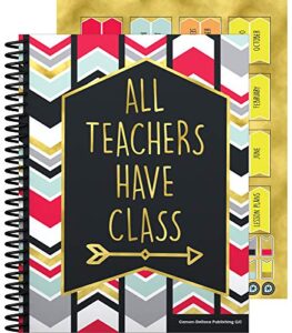 carson dellosa aim high teacher planner, 8" x 11" spiral bound planner with planner stickers, daily planner, weekly planner, grade book and lesson planner book for teachers
