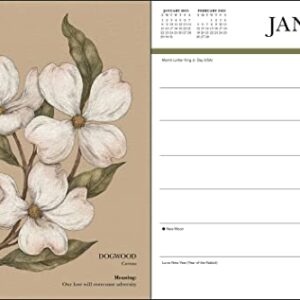 Floriography 12-Month 2023 Monthly/Weekly Planner Calendar: Secret Meaning of Flowers