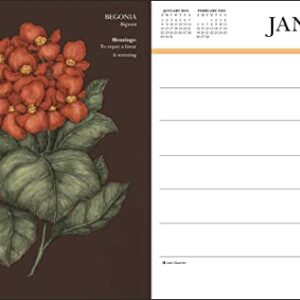 Floriography 12-Month 2023 Monthly/Weekly Planner Calendar: Secret Meaning of Flowers