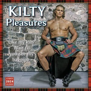 kilty pleasures 2024 wall calendar, 16-month humor & comic calendar, 12" x 12"